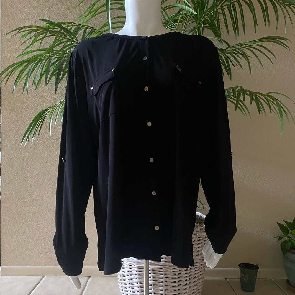 Black buttoned blouse